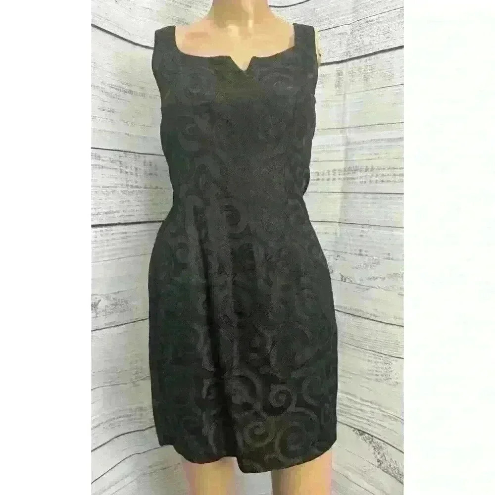 VTG 90s Jacquard Little Black Mini Dress Arrested Jonathan Martin Sz 3/4 80s EUC - Picture 4 of 15